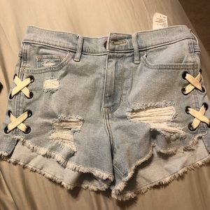 Hollister high-rise jean shorts